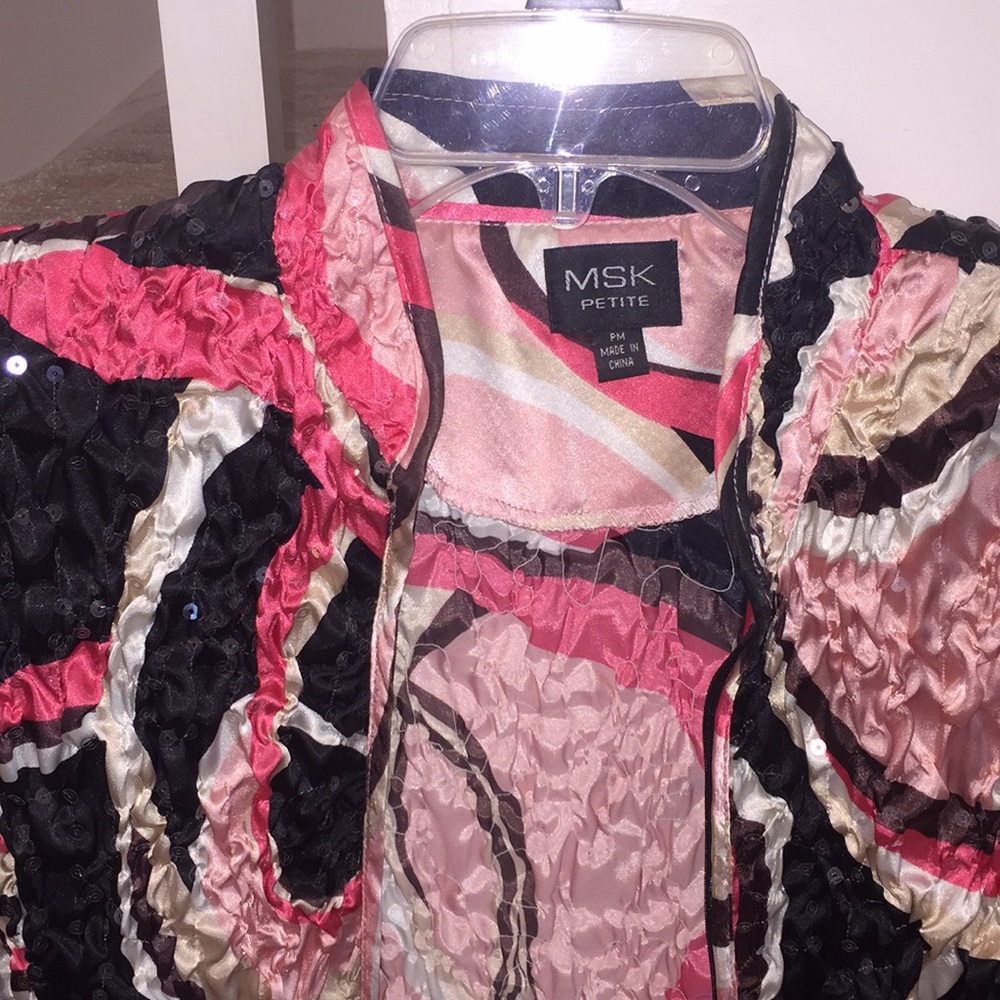 Msk Patterned Cocktail Blouse/ Jacket - image 2